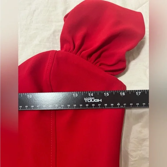 Zara Sweetheart Off the Shoulder Puff Sleeve Red Valentine’s Day Mini Dress M - Picture 8 of 14